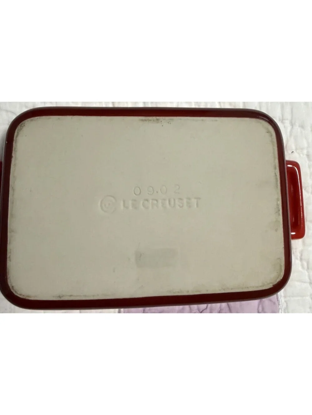 Le Creuset Stoneware Rectangle Baking Casserole Dish Pan Red Small 7x5